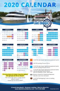 2020 Lake Cruise Calendar | Main Street Lake Cruises